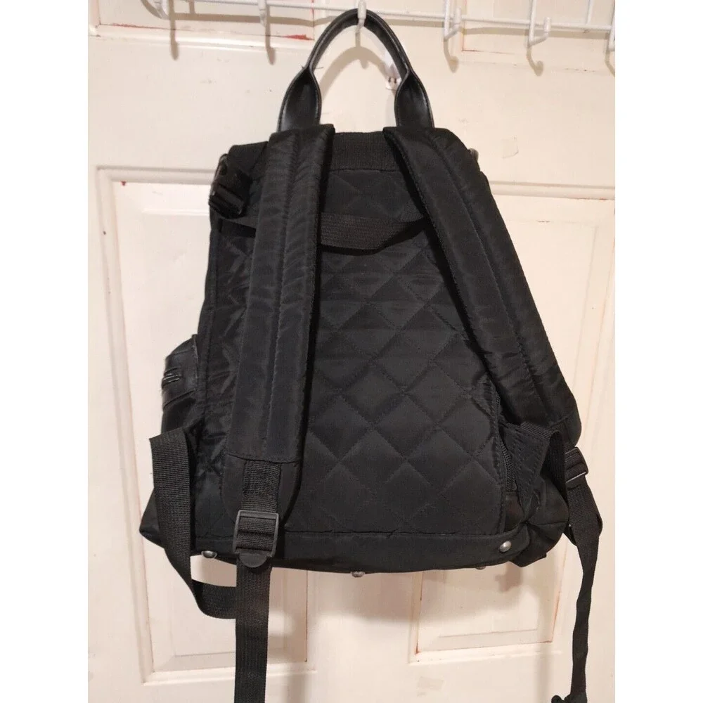 Ergo Baby Backpack, Deluxe Black  Diaper Bag, Leather Trim
